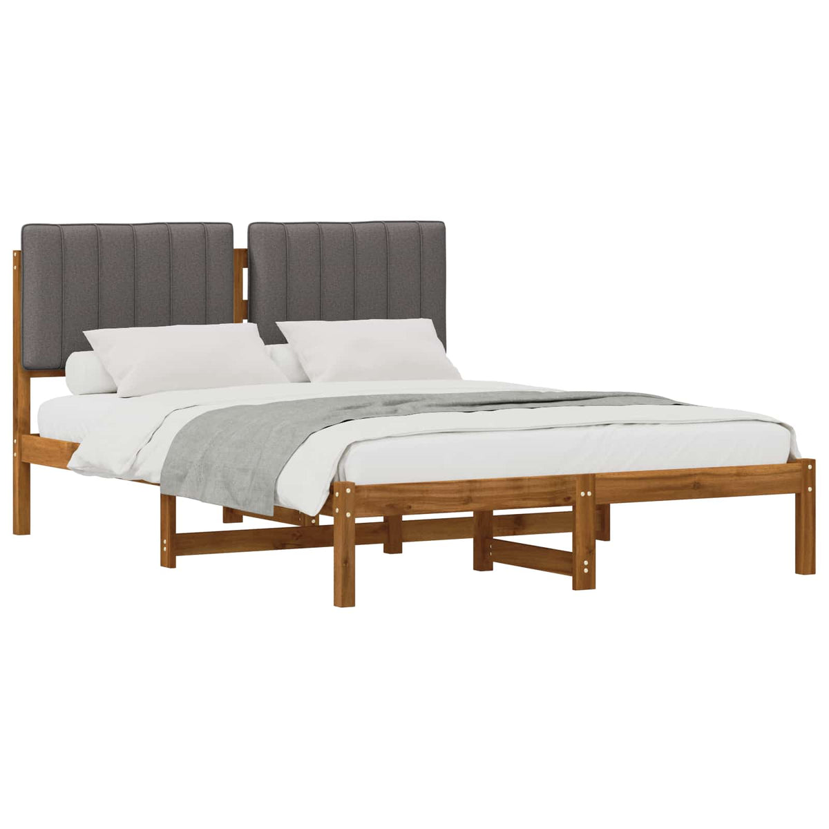 Bed Frame Upholstered Headboard Length Natural Light Grey