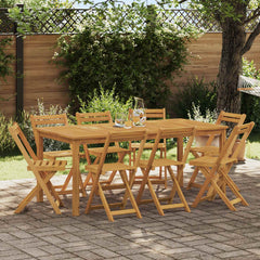 Outdoor Bistro Chairs Natural Solid Acacia Wood 8
