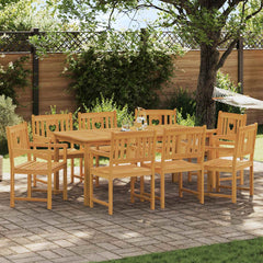 Garden Chairs Natural Solid Acacia Wood Heart 8