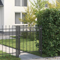 Fence Gate TILBURG Lockable Metal Black 100 x 100 cm
