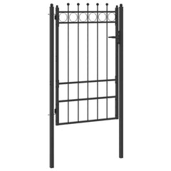 Fence Gate TILBURG Lockable Metal Black 100 x 150 cm