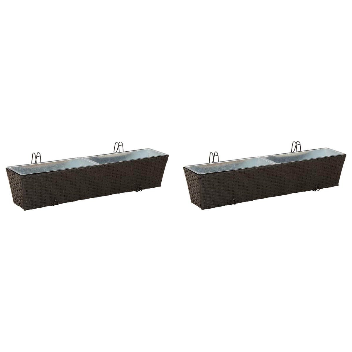 Railing 2 pcs 50 x 17 x 17 cm Metal Black