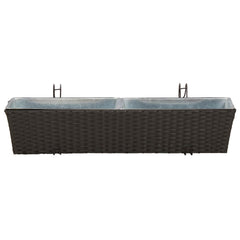 vidaXL Railing 2 pcs Black 80 x 17 x 17 cm Metal 5