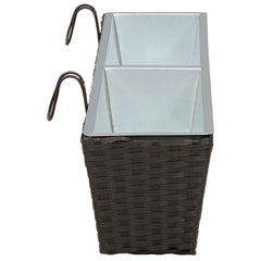 vidaXL Railing 2 pcs Black 80 x 17 x 17 cm Metal 6