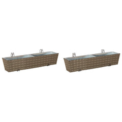 vidaXL Railing 2 pcs Grey 80 x 17 x 17 cm Metal 2