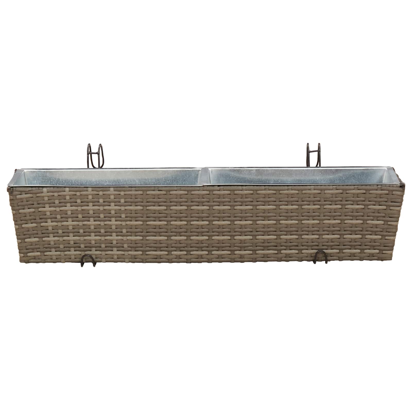 vidaXL Railing 2 pcs Grey 80 x 17 x 17 cm Metal 5