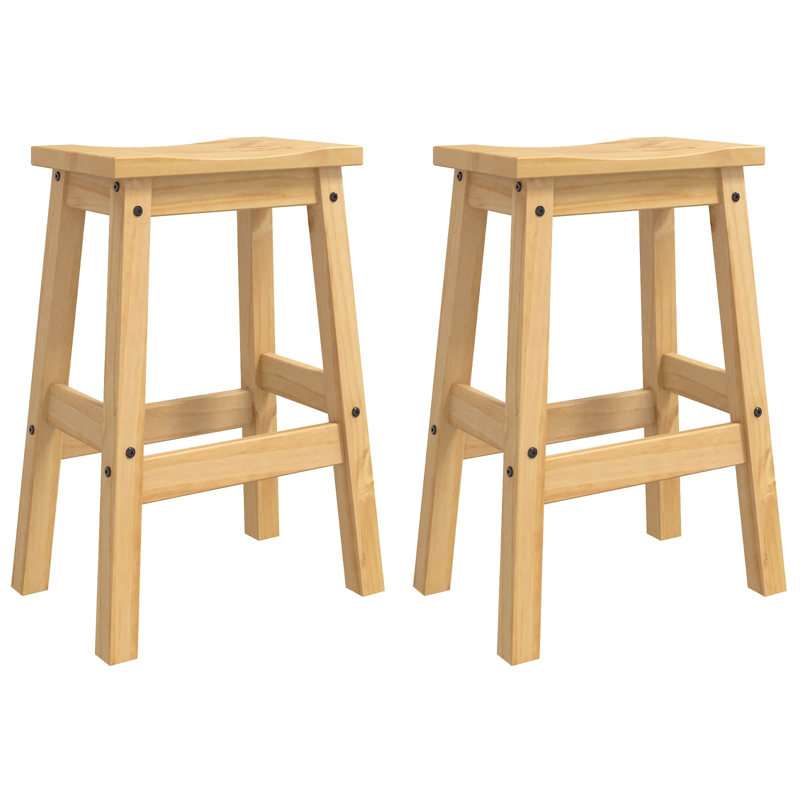 vidaXL Bar Stool 2 pcs Honey Wax 44 x 30 x 63 cm Solid-Pine 2