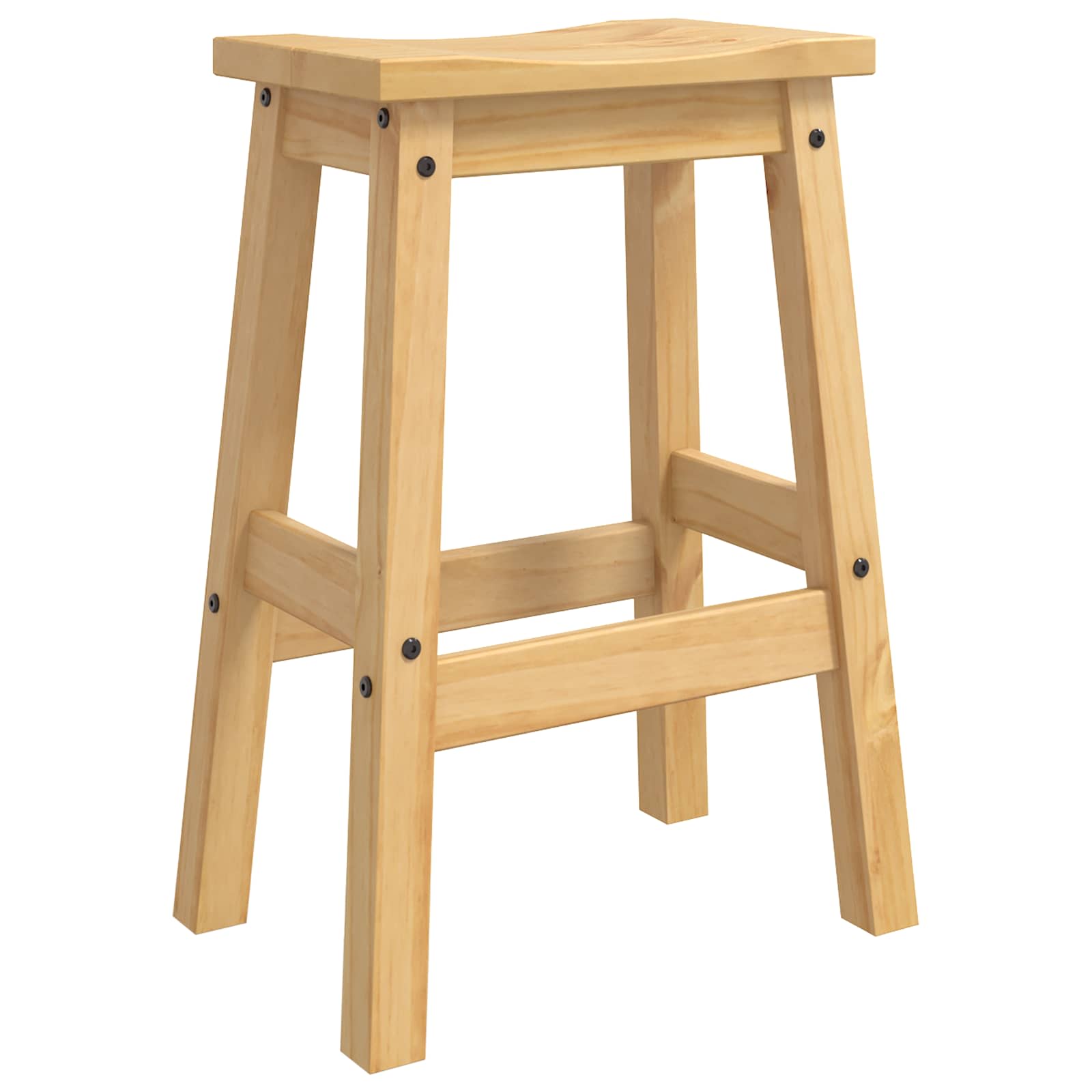 vidaXL Bar Stool 2 pcs Honey Wax 44 x 30 x 63 cm Solid-Pine 3