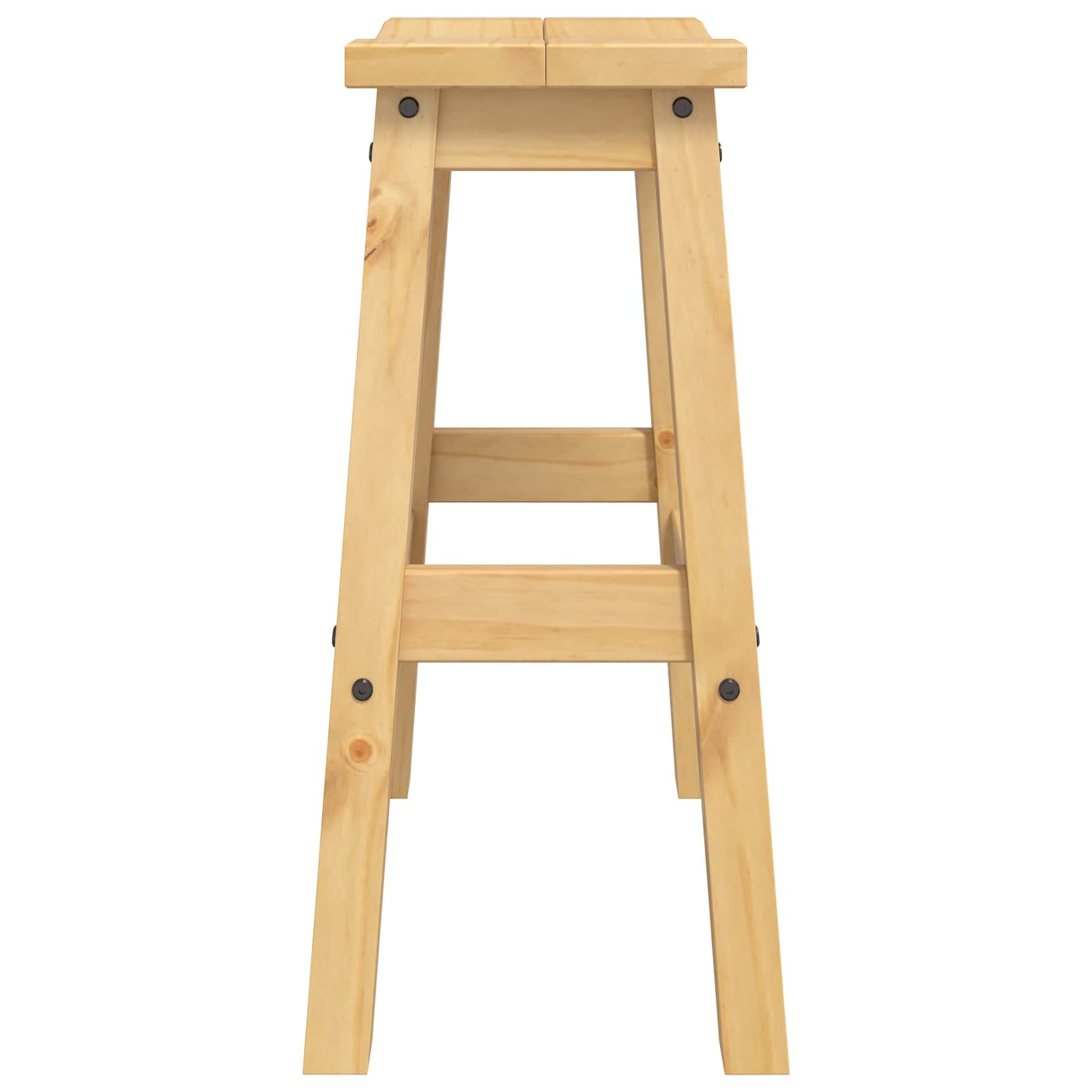 vidaXL Bar Stool 2 pcs Honey Wax 44 x 30 x 63 cm Solid-Pine 5