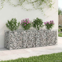 vidaXL Gabion Raised Bed 200 x 50 x 60 cm Galvanised Steel Silver 4