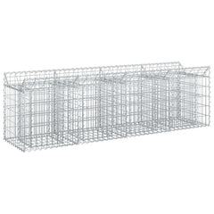 vidaXL Gabion Raised Bed 200 x 50 x 60 cm Galvanised Steel Silver 2