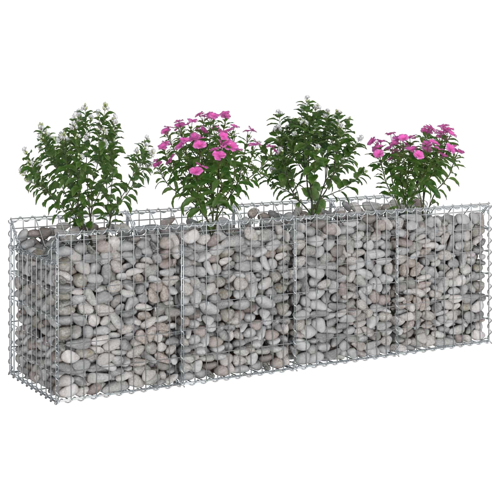 vidaXL Gabion Raised Bed 200 x 50 x 60 cm Galvanised Steel Silver 3