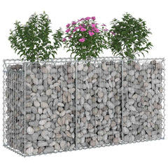 vidaXL Gabion Raised Bed 150 x 50 x 80 cm Galvanised Steel Silver 3