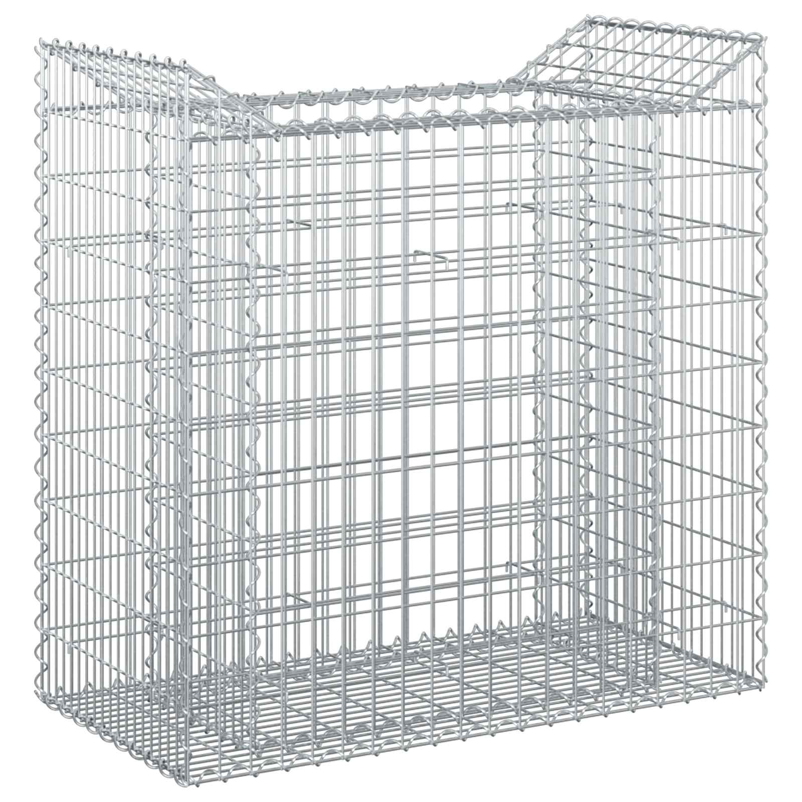 vidaXL Gabion Raised Bed 50 x 100 x 100 cm Galvanised Steel Silver 2