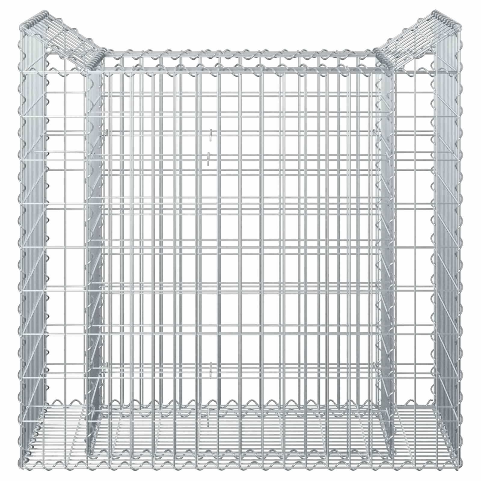 vidaXL Gabion Raised Bed 50 x 100 x 100 cm Galvanised Steel Silver 5