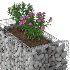 vidaXL Gabion Raised Bed 50 x 100 x 100 cm Galvanised Steel Silver 4