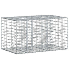 vidaXL Gabion Raised Bed 100 x 60 x 55 cm Galvanised Steel Silver 2
