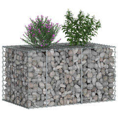 vidaXL Gabion Raised Bed 100 x 60 x 55 cm Galvanised Steel Silver 3