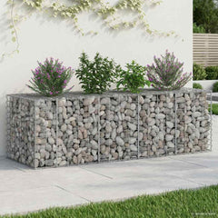 vidaXL Gabion Raised Bed Galvanised Steel Silver