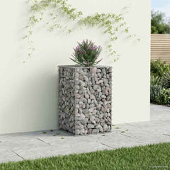 vidaXL Gabion Raised Bed 50 x 50 x 80 cm Galvanised Steel Silver 5