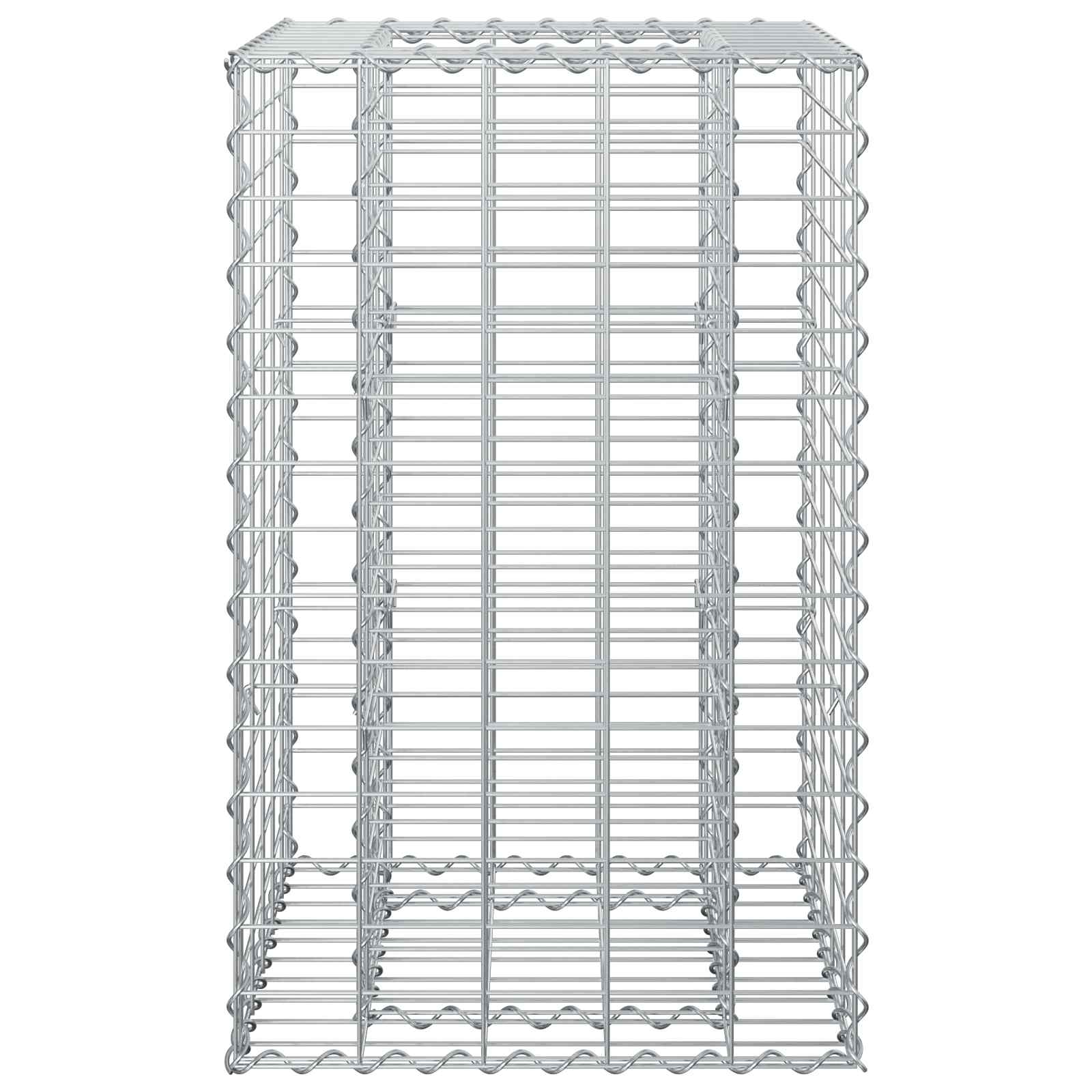 vidaXL Gabion Raised Bed 50 x 50 x 80 cm Galvanised Steel Silver 6