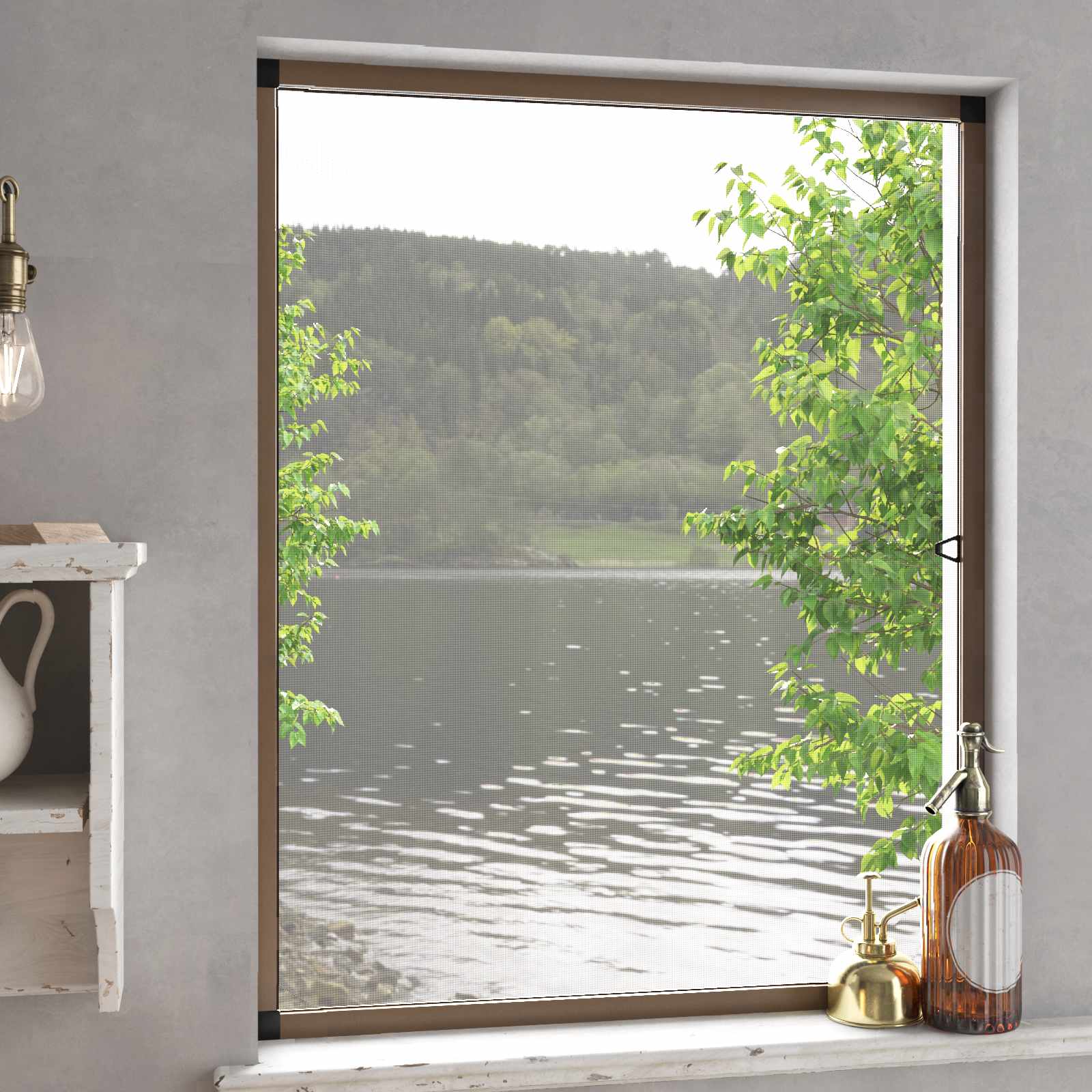 vidaXL Insect Screen for Windows Brown 110 x 130 cm 1