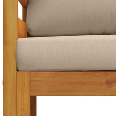 Sectional with Cushions Solid Acacia Wood Natural Taupe Middle sofa + corner sofa