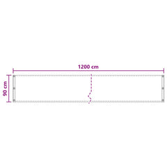 vidaXL Balcony Screen Rectangular 90 x 1200 cm HDPE White 5