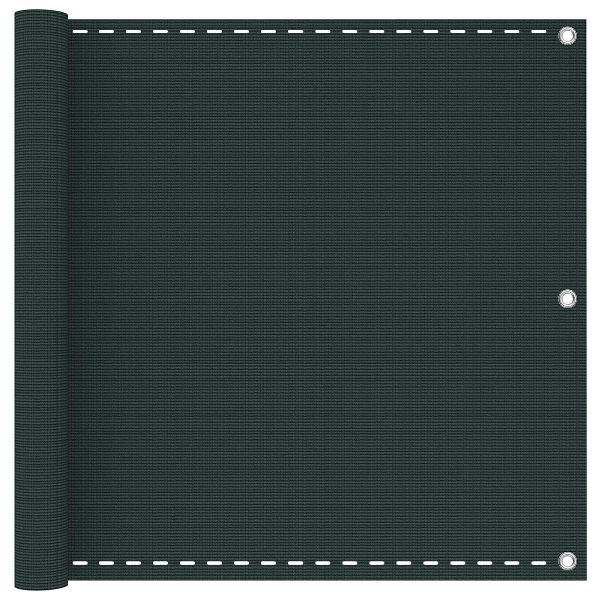 vidaXL Balcony Screen Rectangular 90 x 1200 cm HDPE Dark Green 1