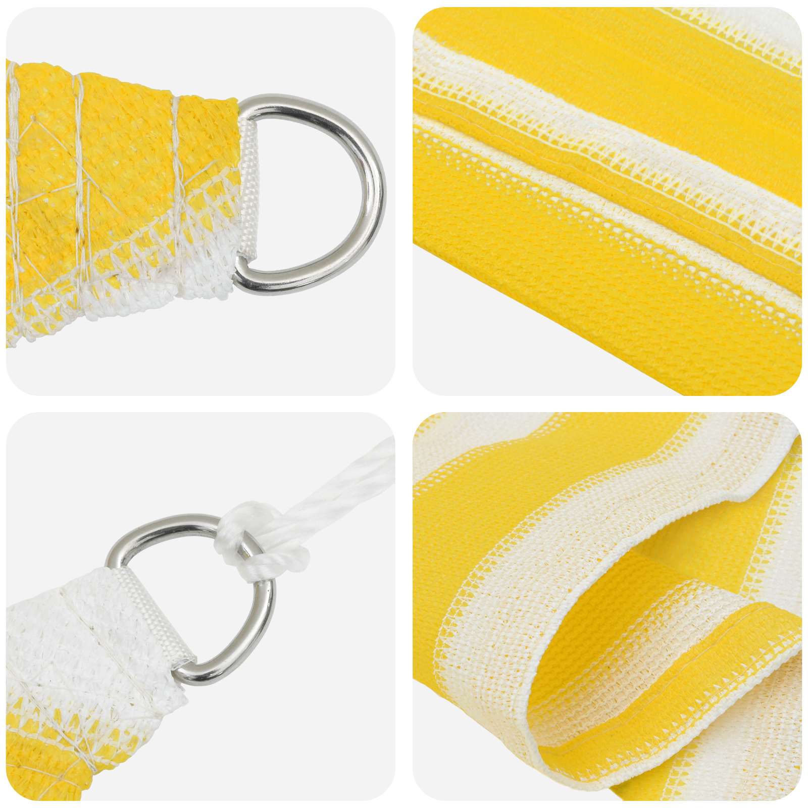 vidaXL Sunshade Sail 5 x 7 m HDPE Rectangular Yellow and White 2