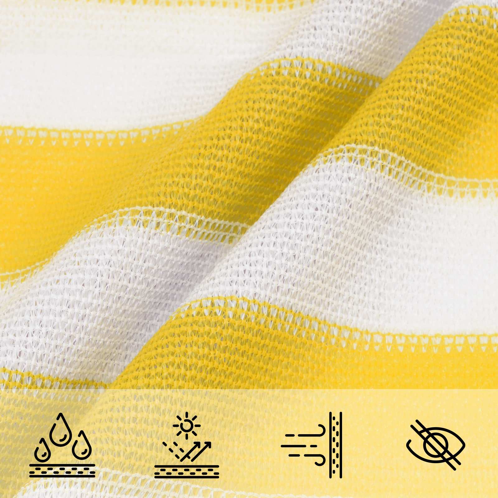 vidaXL Sunshade Sail 5 x 7 m HDPE Rectangular Yellow and White 4