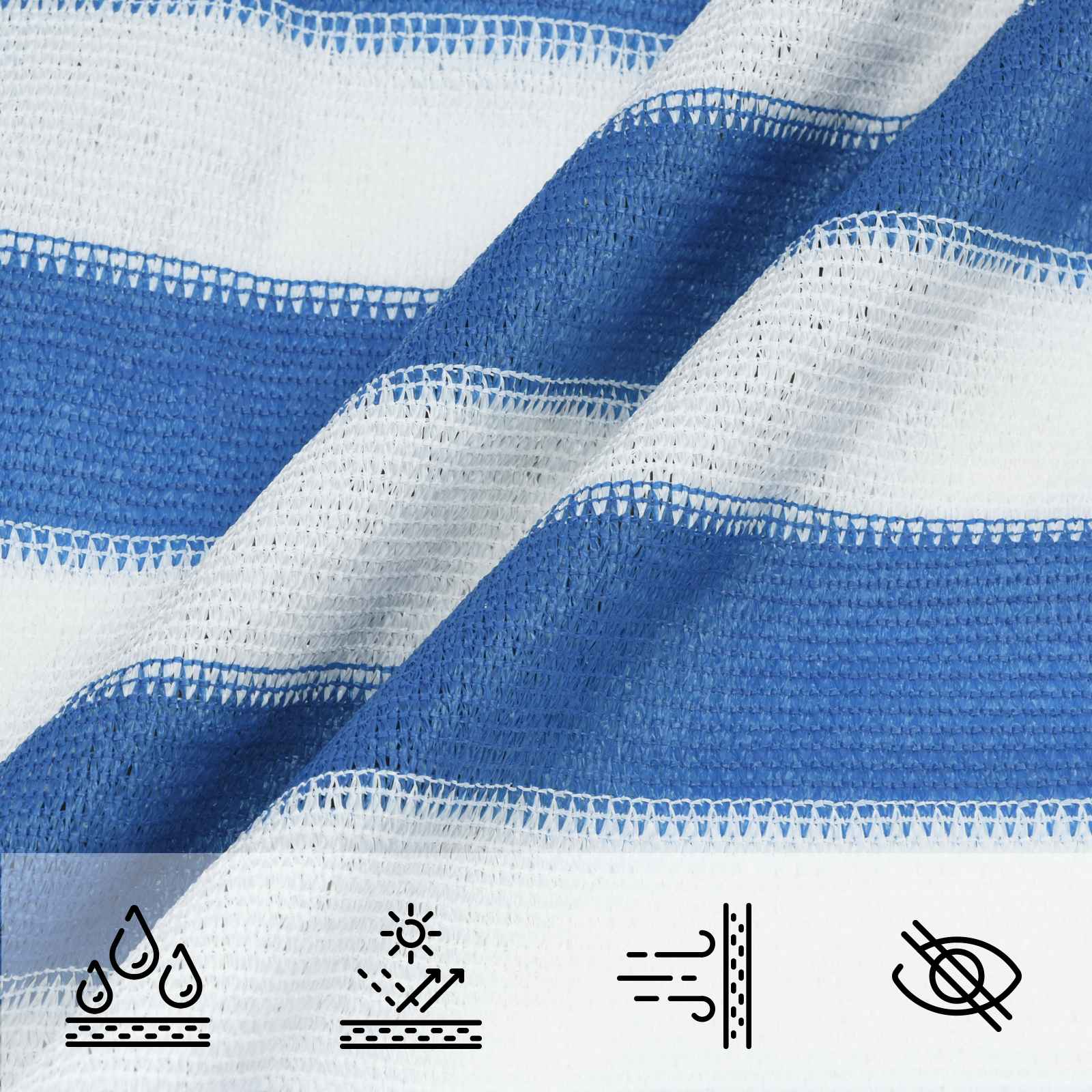vidaXL Sunshade Sail 4 x 7 m HDPE Rectangular Blue and White 4