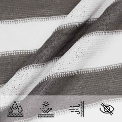 vidaXL Sunshade Sail 4 x 7 m HDPE Rectangular Light Grey and White 4