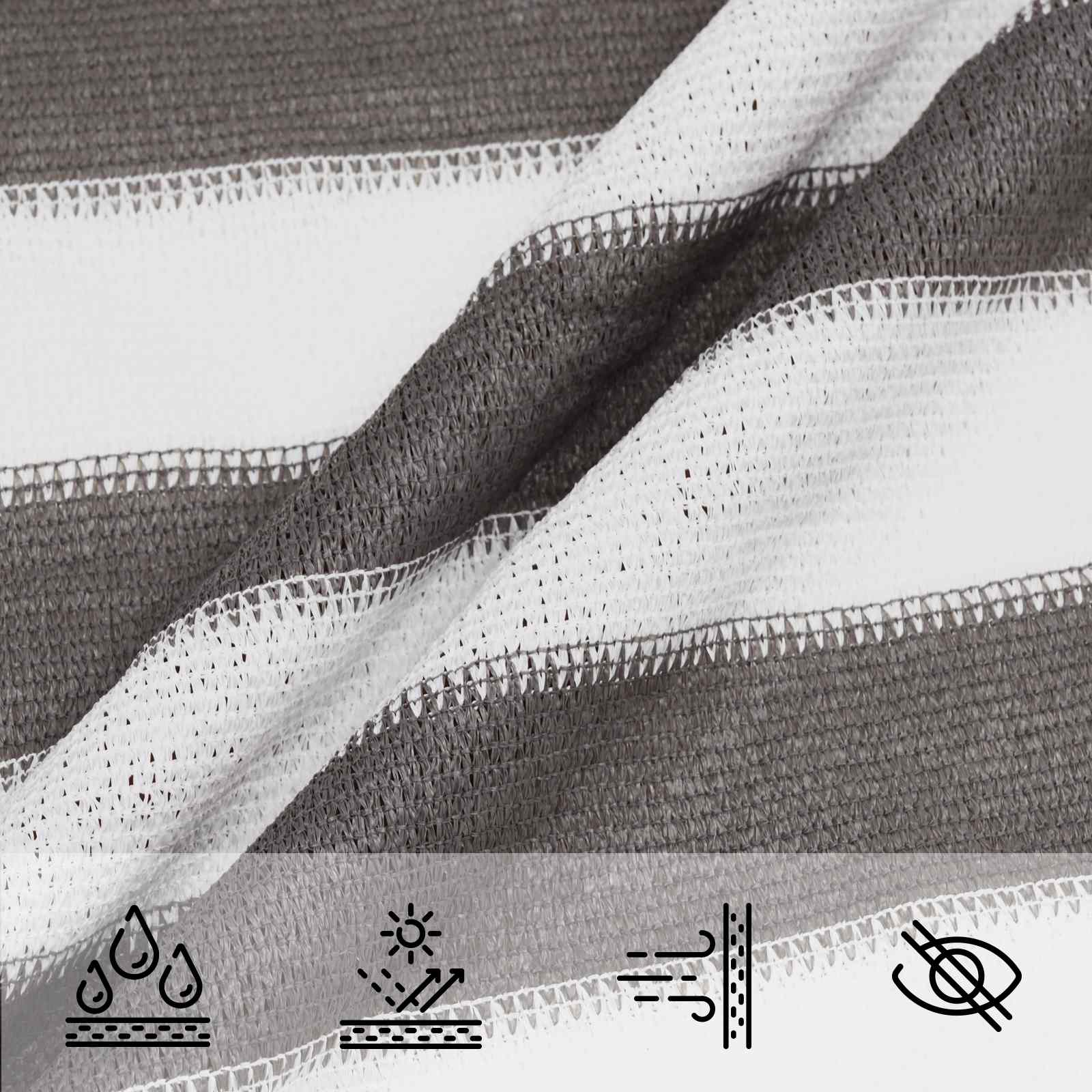 vidaXL Sunshade Sail 5 x 7 m HDPE Rectangular Light Grey and White 4