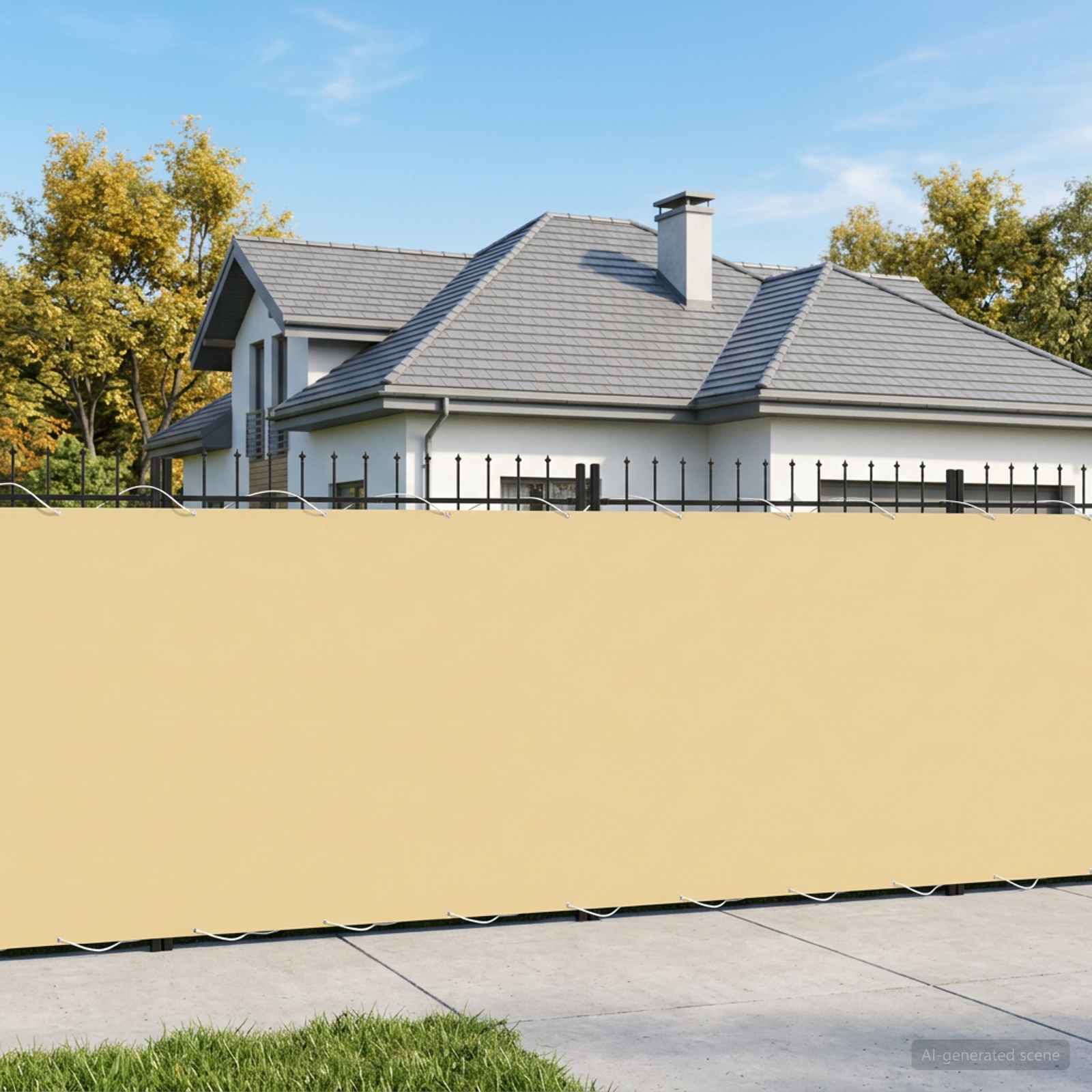 vidaXL Balcony Privacy Screen 150 x 700 cm Fabric with PU Coated Sand 1