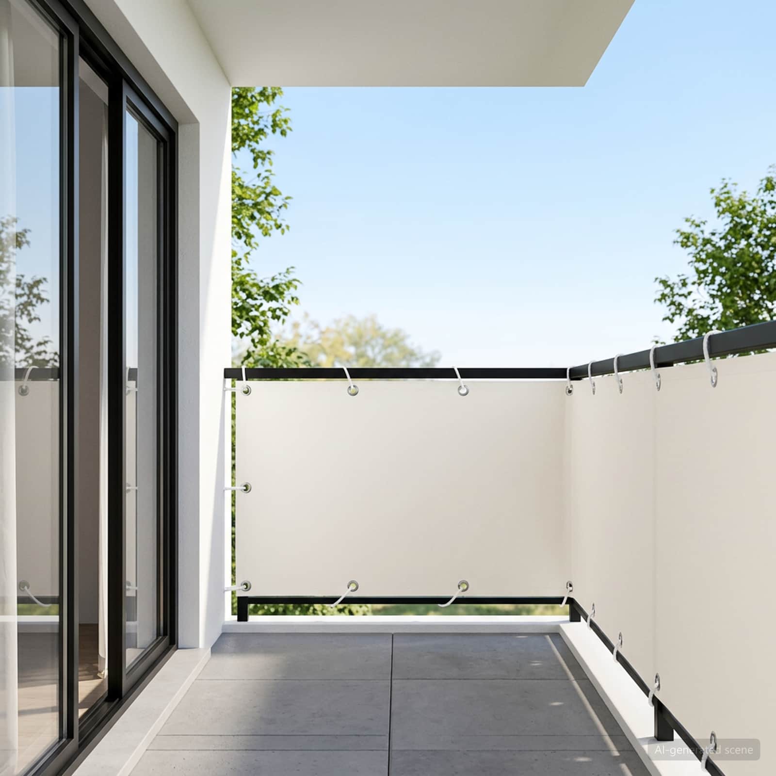 vidaXL Balcony Privacy Screen 150 x 700 cm Fabric with PU Coated White 1
