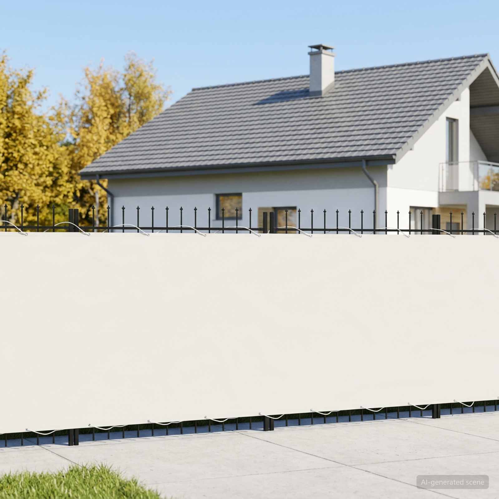 vidaXL Balcony Privacy Screen 180 x 600 cm Fabric with PU Coated White 1