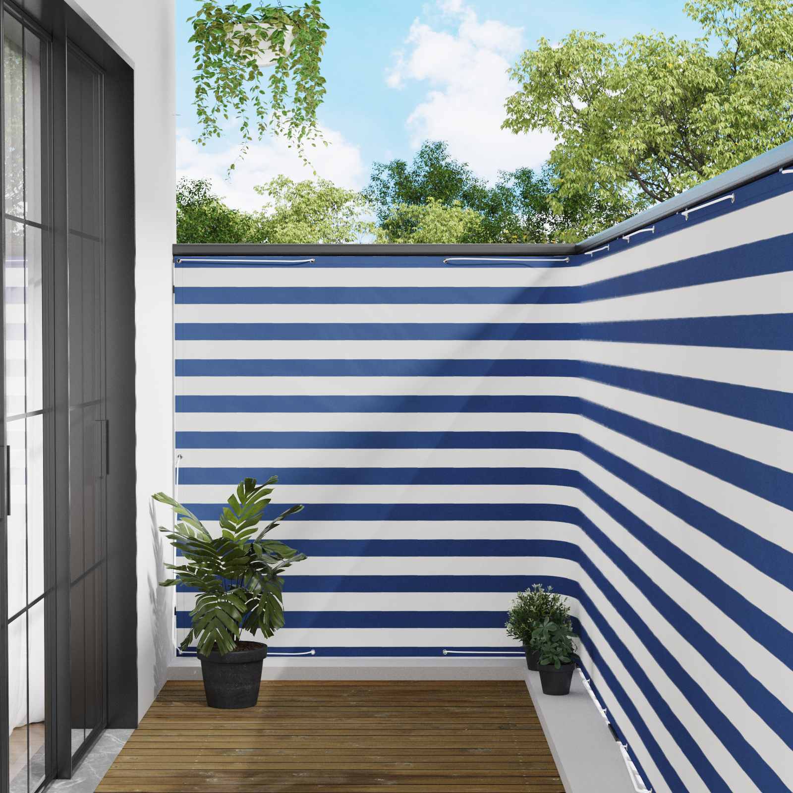 vidaXL Balcony Privacy Screen 150 x 600 cm Fabric with PU Coated 1