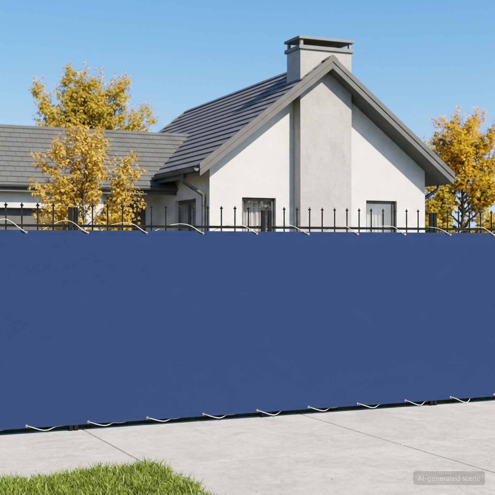 vidaXL Balcony Privacy Screen 150 x 700 cm Fabric with PU Coated Blue 3