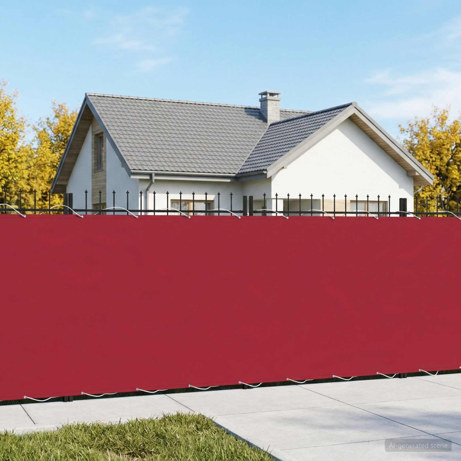 vidaXL Balcony Privacy Screen 150 x 800 cm Fabric with PU Coated Red 3