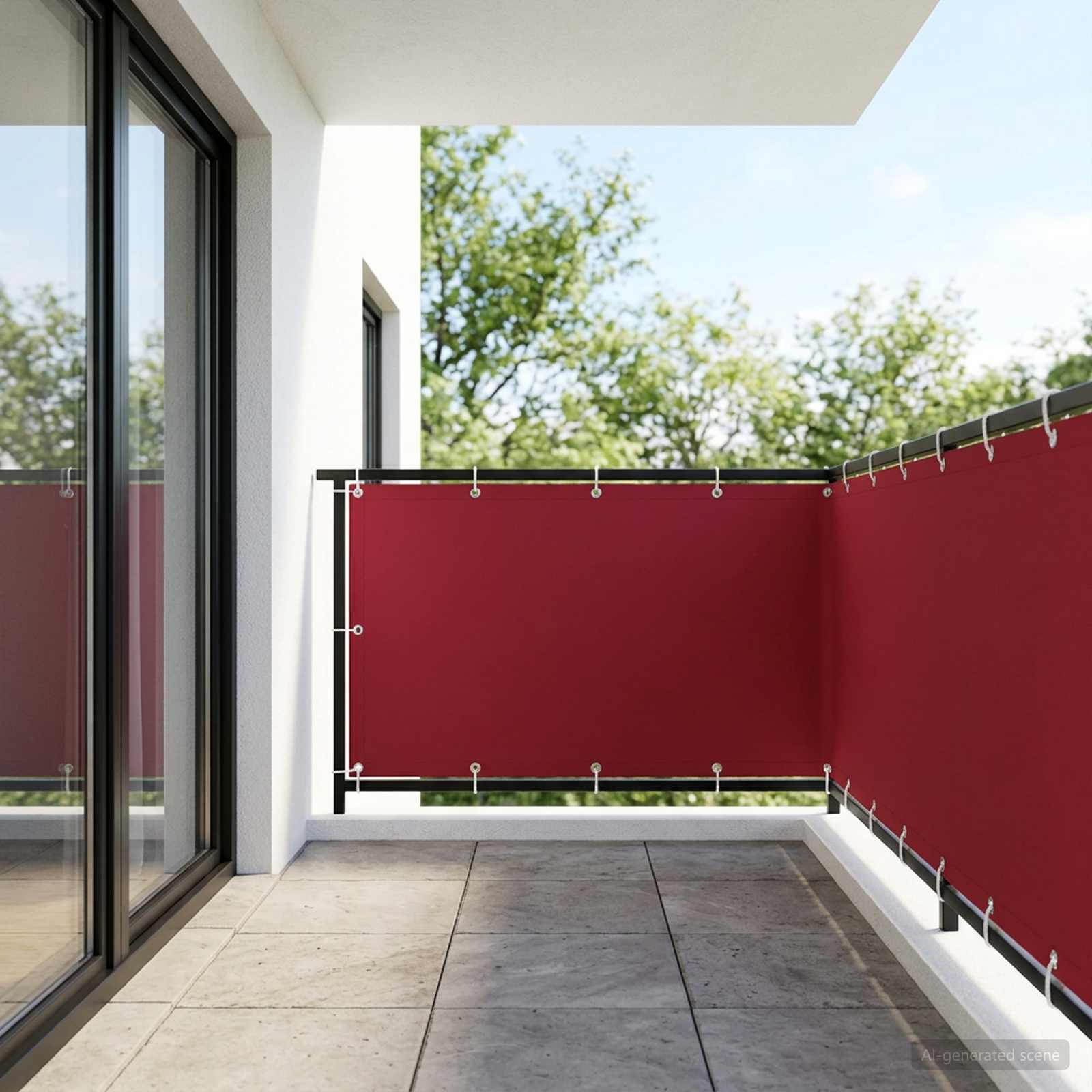 vidaXL Balcony Privacy Screen 150 x 700 cm Fabric with PU Coated Red 1