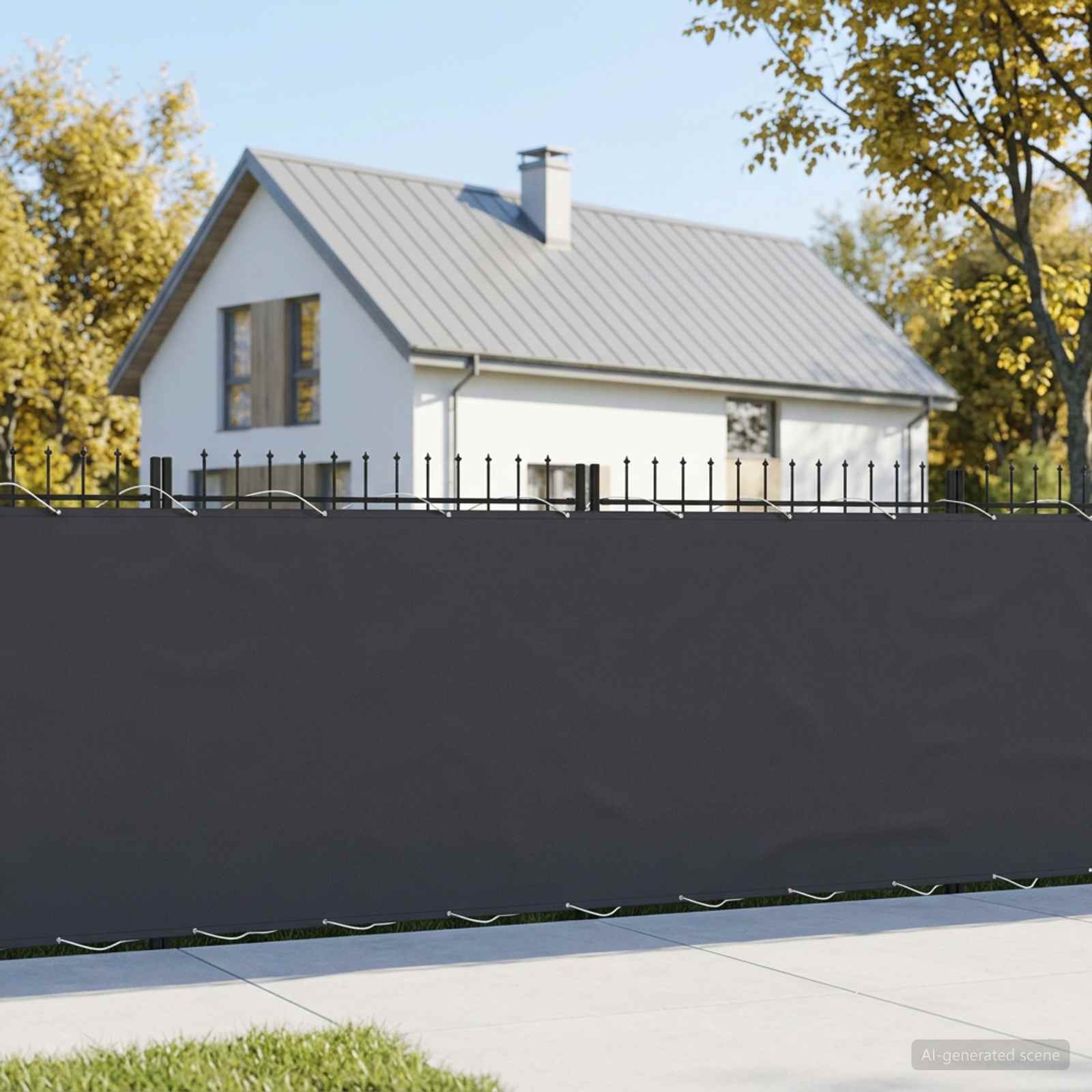 vidaXL Balcony Privacy Screen 150 x 800 cm Fabric with PU Coated Black 1