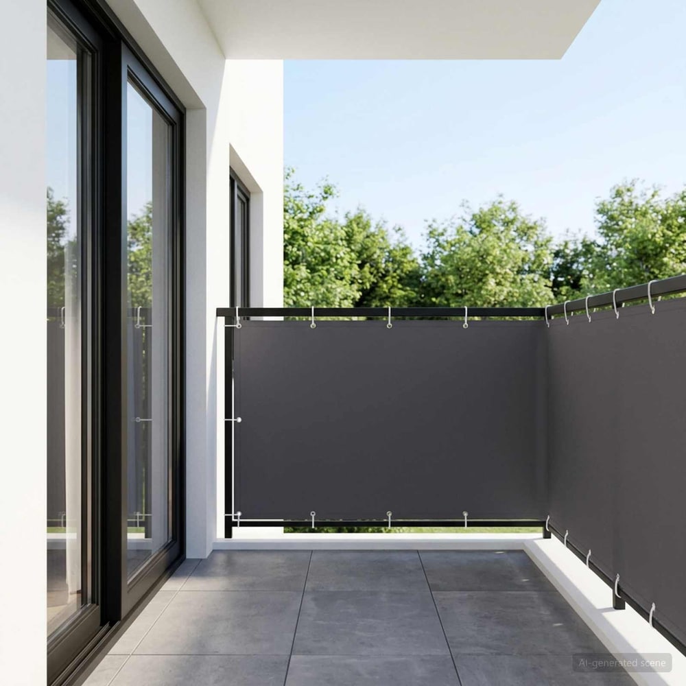 Balcony Privacy Screen 1.2 x 15 m Fabric with PU Coated Anthracite