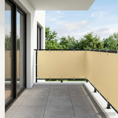 Balcony Privacy Screen 1.2 x 25 m Fabric with PU Coated Drop 25 m Width 1.2 m Beige