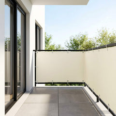 Balcony Privacy Screen 1.2 x 25 m Fabric with PU Coated Drop 25 m Width 1.2 m Cream