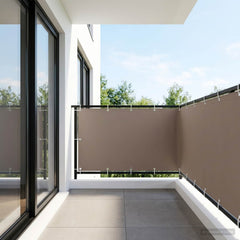 Balcony Privacy Screen 1.2 x 25 m Fabric with PU Coated Drop 25 m Width 1.2 m Taupe