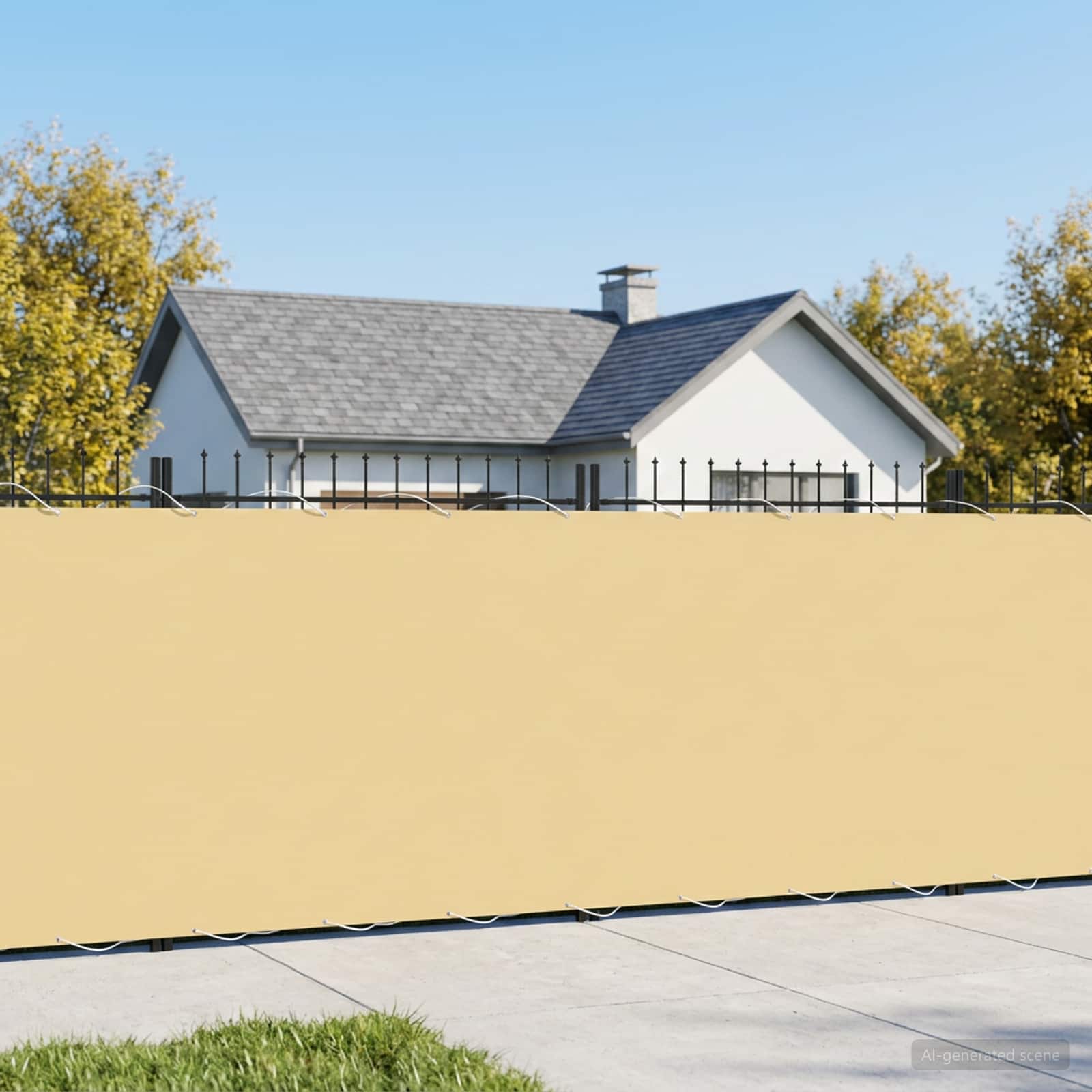 vidaXL Balcony Privacy Screen 1.8 x 25 m Fabric with PU Coated Beige 1