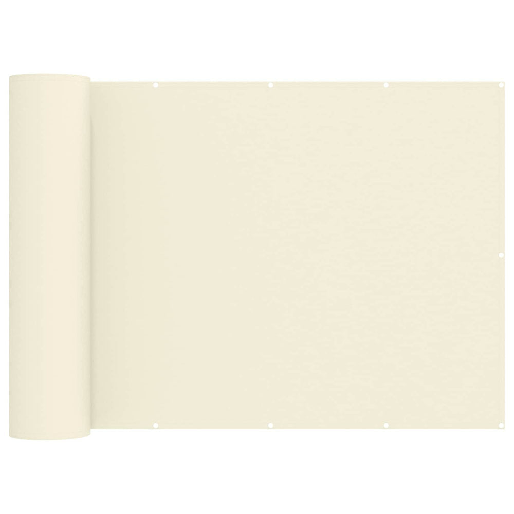 vidaXL Balcony Privacy Screen 1.8 x 25 m Fabric with PU Coated Cream 2