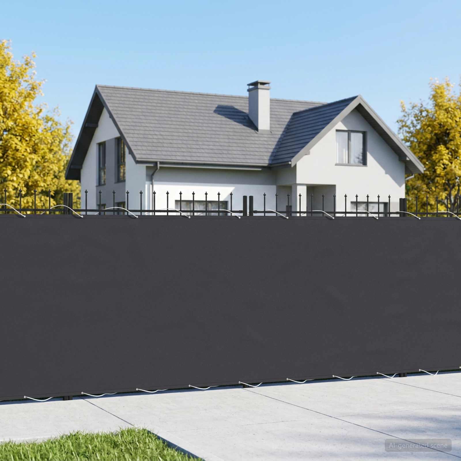 vidaXL Balcony Privacy Screen 1.8 x 25 m Fabric with PU Coated Black 1