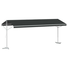 vidaXL Free Standing Awning 6 x 3 m Polyester Anthracite 2